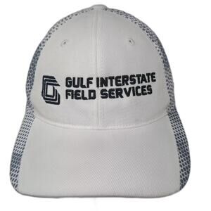 Sport-Tek Baseball Cap Hat White Gray OS Gulf Interstate Services Embroidered